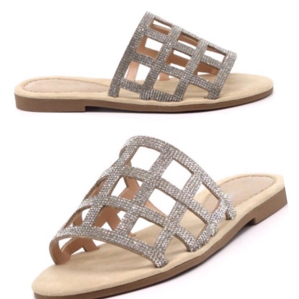 Bling! Bling! Sparkly Silver Rhinestone Grid Slide - Picture 3 of 8